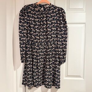& Other Stories Black and Cream Zebra Patterned Dress